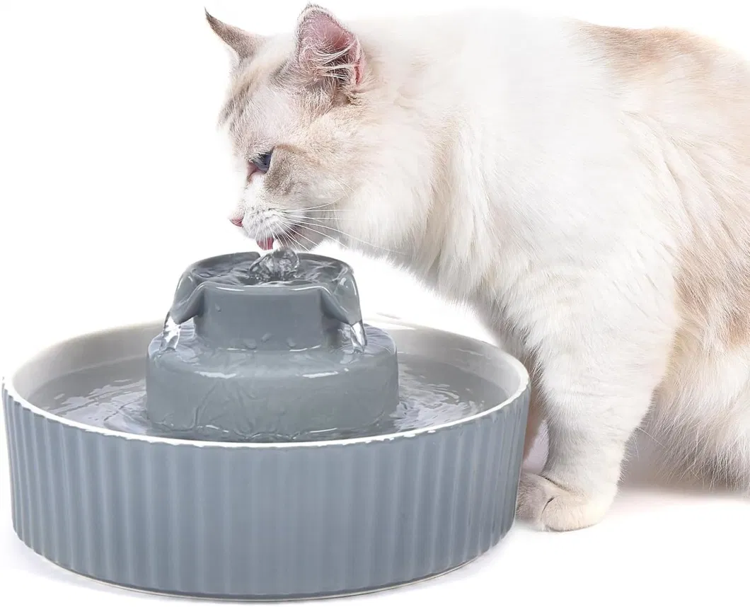 Wholesale Ceramic Cat Pet Water Fountain Bowl with Replacement Filters and Foam