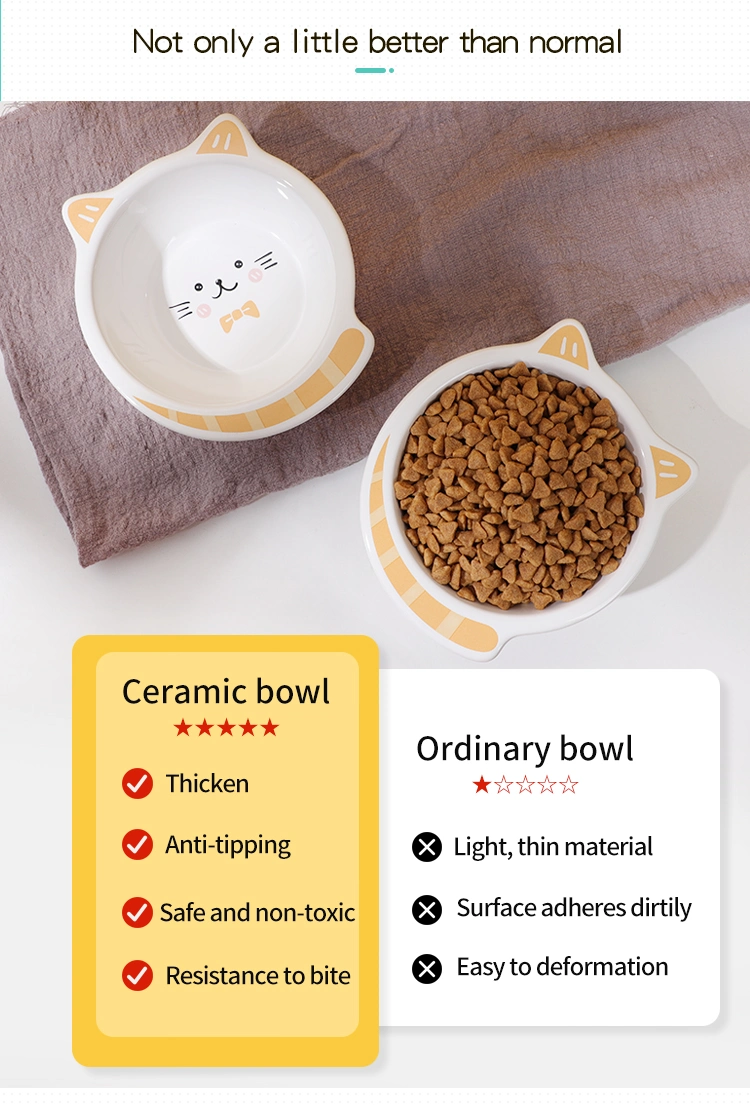 Wholesale Promotional Gift Custom Food Water Bowl Pet Feeder Ceramic Cat Dog Feeding Drinking Bowl