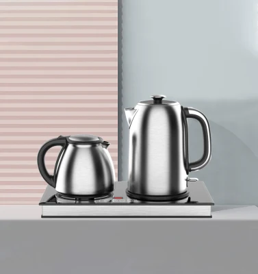 Haushaltsgeräte-Teemaschine, elektrisch, 1,7 l, automatisches Kaffee- und Teetablett-Set aus Edelstahl 304